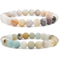 Natural Amazonite Bracelets, ​Amazonite​, Round, elastic & Unisex, mixed colors, 8mm, Length:7.5 Inch, Sold By PC