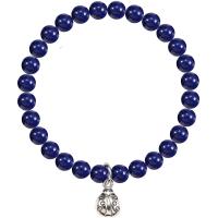 Gemstone Bracelets with Zinc Alloy Ladybug silver color plated elastic & Unisex 8mm Length 7.5 Inch Sold By PC