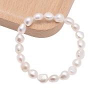 Bracelet en perles de culture d'eau douce, perle d'eau douce cultivée, élastique, blanc, Longueur 7.5 pouce, Vendu par PC