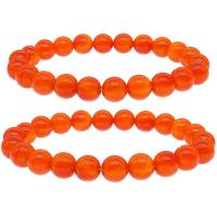 Red Agate Bracelets, Round, handmade, elastic & Unisex, red, 8mm, Length:7.5 Inch, Sold By PC