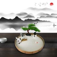 Płyta pilśniowa o średniej gęstości Ornament piaskownicy Zen, pół ręcznie, do domu i biura, 240x240x20mm, sprzedane przez PC