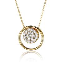 Cubic Zircon Micro Pave Brass Necklace, with 5cm extender chain, Donut, 18K gold plated, fashion jewelry & micro pave cubic zirconia & for woman, more colors for choice, 16mm, Length:45 cm, Sold By PC