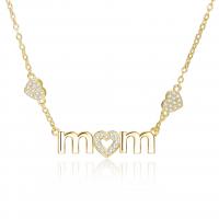 Cubic Zircon Micro Pave Brass Necklace with 5.5cm extender chain Alphabet Letter plated fashion jewelry & micro pave cubic zirconia & for woman nickel lead & cadmium free Length 38 cm Sold By PC