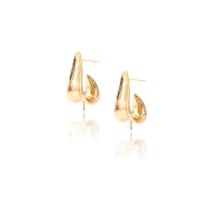 Brass Stud Earring gold color plated & for woman Sold By Pair