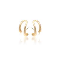 Brass Earring Post, cobre, cromado de cor dourada, 12x25mm, vendido por par