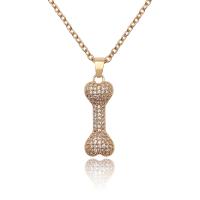 Cubic Zircon Micro Pave Brass Necklace, plated, fashion jewelry & oval chain & micro pave cubic zirconia & for man, more colors for choice, nickel, lead & cadmium free, 9x25mm, Sold Per 50 cm Strand