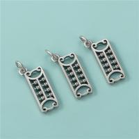 925 Sterling Silver Pendant, Abacus, DIY & hollow, 7.50x19.50mm, Hole:Approx 3.8mm, 5PCs/Lot, Sold By Lot