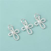 925 Sterling Silver Pendant, Chinese Knot, DIY & hollow, silver color, 10.50x13mm, Hole:Approx 4mm, 5PCs/PC, Sold By PC