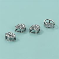 925 Sterling Silver Spacer Bead, Lotus, vintage & DIY & hollow, 10x4.50mm, Hole:Approx 3mm, 5PCs/Lot, Sold By Lot