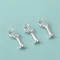 925 Sterling Silver Pendant Dog Bone DIY silver color Approx 4mm Sold By Lot