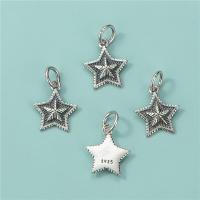 925 Sterling Silver Pendant, Star, vintage & DIY, 11.30x13.80mm, Hole:Approx 4.3mm, 5PCs/Lot, Sold By Lot