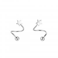 925 Sterling Silver Earring Clip plated & for woman 4*5mm 4.6*4.8mm Sold By Pair