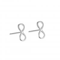 925 Sterling Silver Stud Earrings, Bowknot, plated, for woman & hollow, more colors for choice, 10x4mm, Sold By Pair