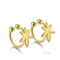 925 Sterling Silver Earring Clip, Maple Leaf, plated, for woman, more colors for choice, 8x8.80mm, Sold By Pair