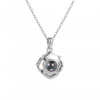925 Sterling Silver Necklaces with Gemstone with 1.96 inch extender chain plated for woman & with rhinestone Length Approx 15.74 Inch Sold By PC