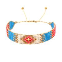 Seedbead bracelet, avec corde de cire, fait à la main, Réglable & bracelet tressé & pour femme, multicolore, 135x12mm, Vendu par PC