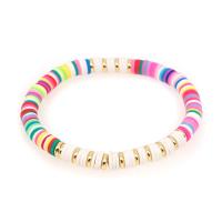 Polymer Clay Bracelet, with 304 Stainless Steel, for woman, more colors for choice, 6mm, Length:Approx 6.3 Inch, Sold By PC