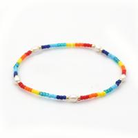 Seedbead Bracelet with Freshwater Pearl handmade for woman multi-colored Length Approx 6.49 Inch Sold By PC