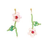 Zinc Alloy Drop Earrings with Glass Beads fashion jewelry & for woman multi-colored nickel lead & cadmium free Sold By Pair