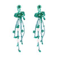 Zink Alloy Droppörhänge, med Kristall & Plast Pearl, mode smycken & för kvinna, fler färger för val, nickel, bly och kadmium gratis, 150x35mm, Säljs av Par