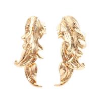Boucles d'oreilles en alliage de zinc, bijoux de mode & pour femme & avec strass, doré, protéger l'environnement, sans nickel, plomb et cadmium, 62x28mm, Vendu par paire