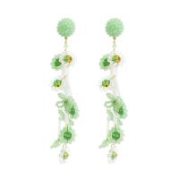 Zinc Alloy Drop Earrings with Glass Beads fashion jewelry & for woman nickel lead & cadmium free Sold By Pair