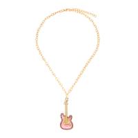 Zinc Alloy Necklace with Plastic Pearl with 1.97inch extender chain Guitar fashion jewelry & for woman & with rhinestone golden nickel lead & cadmium free Length Approx 16.54 Inch Sold By PC