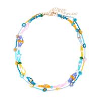 Zinc Alloy Necklace with Seedbead with 2.76inch extender chain fashion jewelry & multilayer & for woman nickel lead & cadmium free Length Approx 19.29 Inch Approx 20.08 Inch Sold By Set