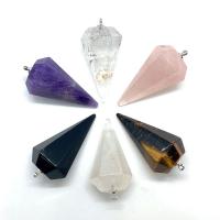 Природный камень подвеска, Коническая, различные материалы для выбора & Мужская, Много цветов для выбора, 17x40mm, продается PC