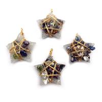 Resin Pendant with Freshwater Pearl & Brass Star gold color plated Unisex mixed colors Sold By PC