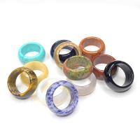 Natural Gemstone Finger Ring, Natural Stone, Donut, different materials for choice & Unisex & different size for choice, more colors for choice, Sold By PC