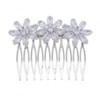 Decorative Hair Combs Iron with Cubic Zirconia plated & for woman nickel lead & cadmium free Sold By Bag