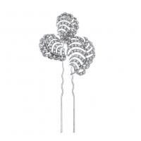 Hair Stick Zinc Alloy silver color plated for woman & with rhinestone silver color nickel lead & cadmium free Sold By PC