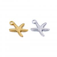 Stainless Steel Pendants, 304 Stainless Steel, Starfish, Vacuum Ion Plating, DIY, more colors for choice, 14x18mm, 3PCs/Bag, Sold By Bag