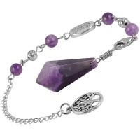Gemstone Pendulum with Zinc Alloy fashion jewelry & Unisex 30*15mm 15*1mm Length Approx 7.2-7.68 Inch Sold By PC