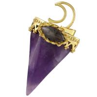 Gemstone Pendants Jewelry, with Brass, fashion jewelry & different materials for choice & Unisex, 64x28x17mm, Sold By PC
