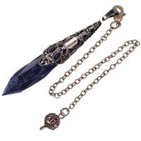 Gemstone Pendulum, with Brass, different materials for choice & Unisex, 68x11mm, Length:Approx 7.01 Inch, Sold By PC