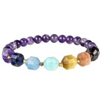Gemstone Bracelets, with Seedbead, different materials for choice & for woman, 6mm,10*9mm, Sold Per Approx 7.09 Inch Strand