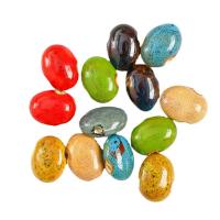 Porslin Smycken Pärlor, Flat Round, DIY, fler färger för val, 25x19x13mm, Hål:Ca 3mm, 10PC/Bag, Säljs av Bag