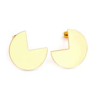 Stainless Steel Stud Earrings 304 Stainless Steel Round gold color plated fashion jewelry & for woman golden 25mm Sold By Pair
