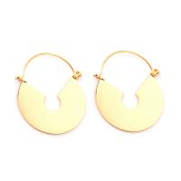 Stainless Steel Hoop Earring 304 Stainless Steel Round gold color plated fashion jewelry & for woman golden Sold By Pair