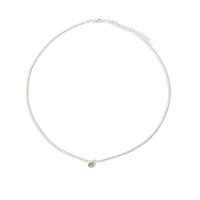 Cubic Zircon Micro Pave Brass Necklace, with 5cm extender chain, silver color plated, fashion jewelry & micro pave cubic zirconia & for woman, silver color, nickel, lead & cadmium free, Length:40 cm, Sold By PC