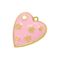 Brass Heart Pendants, gold color plated, enamel, more colors for choice, 27x24mm, Hole:Approx 2mm, Sold By PC