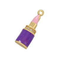 Brass Jewelry Pendants, gold color plated, enamel, more colors for choice, 18x6mm, Hole:Approx 1mm, Sold By PC