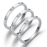 Titanium Steel Finger Ring plated & for woman & with rhinestone Sold By PC