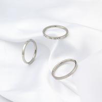 Titan Edelstahl Ringe, Titanstahl, plattiert, verschiedene Größen vorhanden & für Frau & mit Strass, keine, verkauft von PC