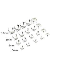 316 Stainless Steel Claw Setting, electrolyzation, DIY & Unisex & different size for choice, original color, 100PCs/Bag, Sold By Bag