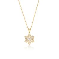 Cubic Zircon Micro Pave 925 Sterling Silver Necklace, Snowflake, plated, micro pave cubic zirconia & for woman, more colors for choice, 15.74mm, Length:Approx 15.74 Inch, Sold By PC