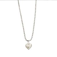 Brass Necklace with 1.97inch extender chain Heart silver color plated fashion jewelry & for woman nickel lead & cadmium free Length Approx 16.18 Inch Sold By PC