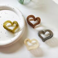 Hair Claw Clips Zinc Alloy with Acrylic Heart for woman nickel lead & cadmium free Sold By PC